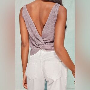 Lulus Let’s Get Away knits twist back tank top size medium